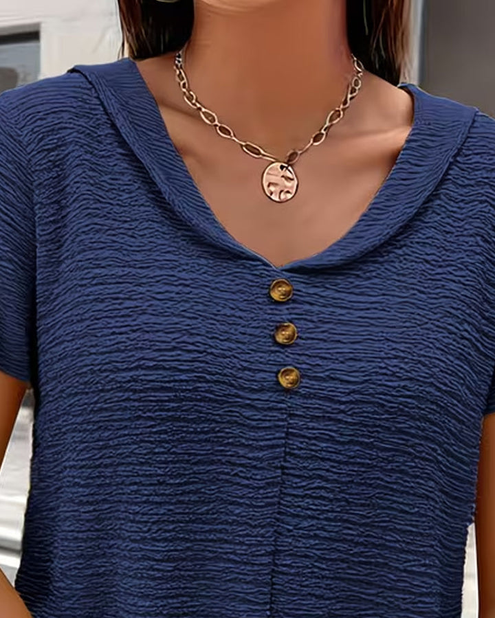 Camiseta Cuello Peter Pan con Botones