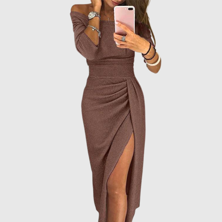 Marina | Elegante vestido maxi con cuello halter y corte fluido