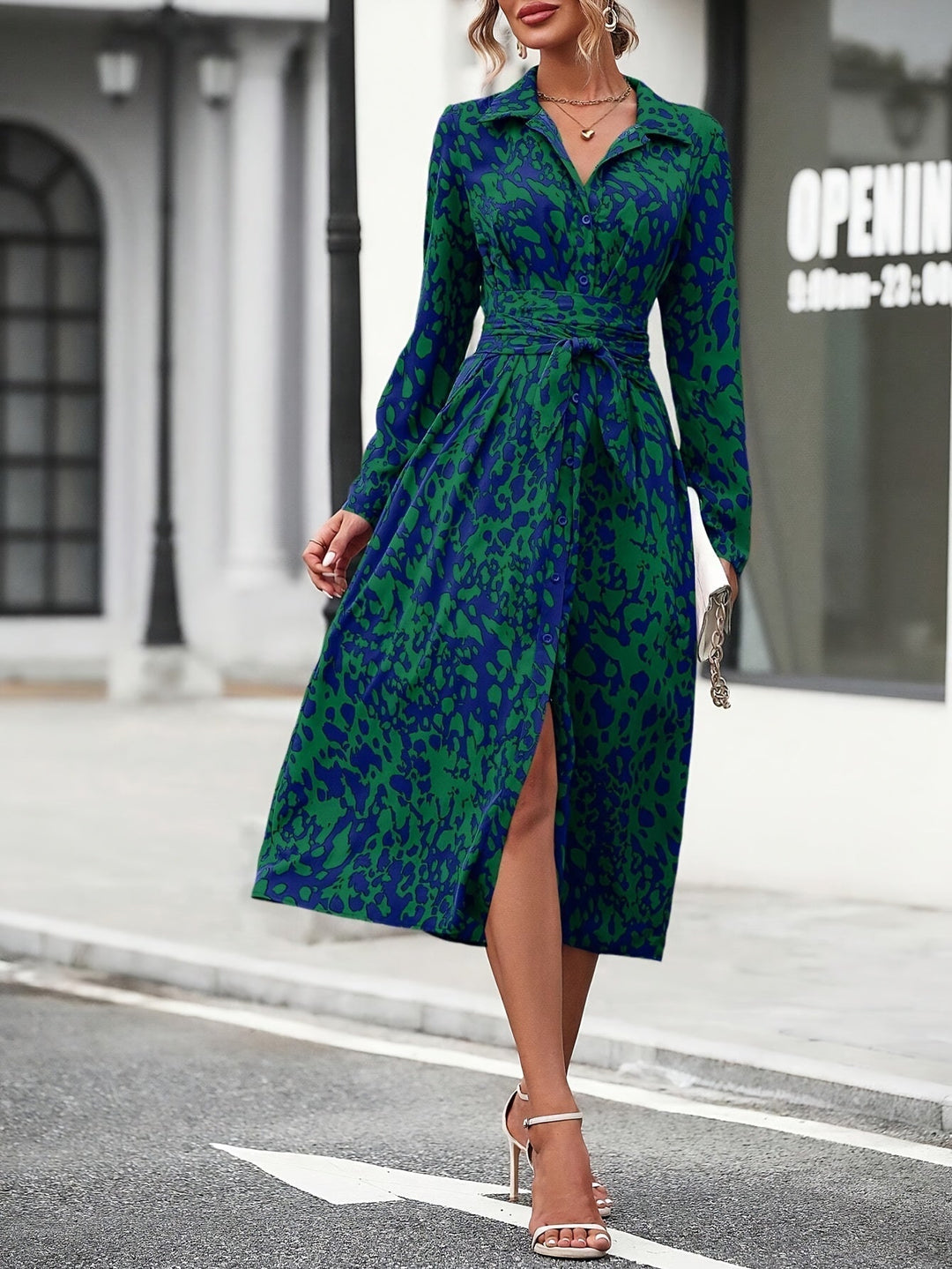 Zafira™ | Vestido Camisa Geométrico