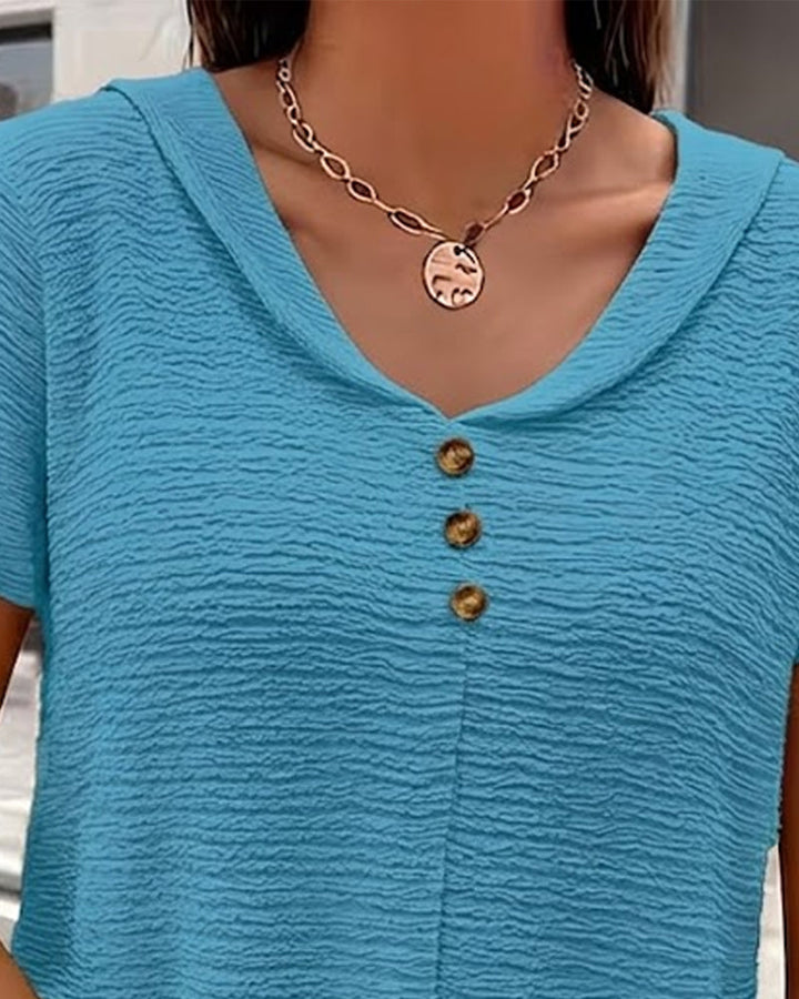 Camiseta Cuello Peter Pan con Botones