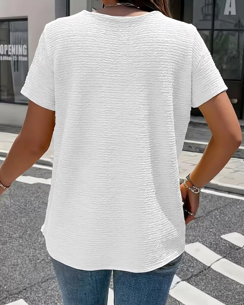 Camiseta Cuello Peter Pan con Botones