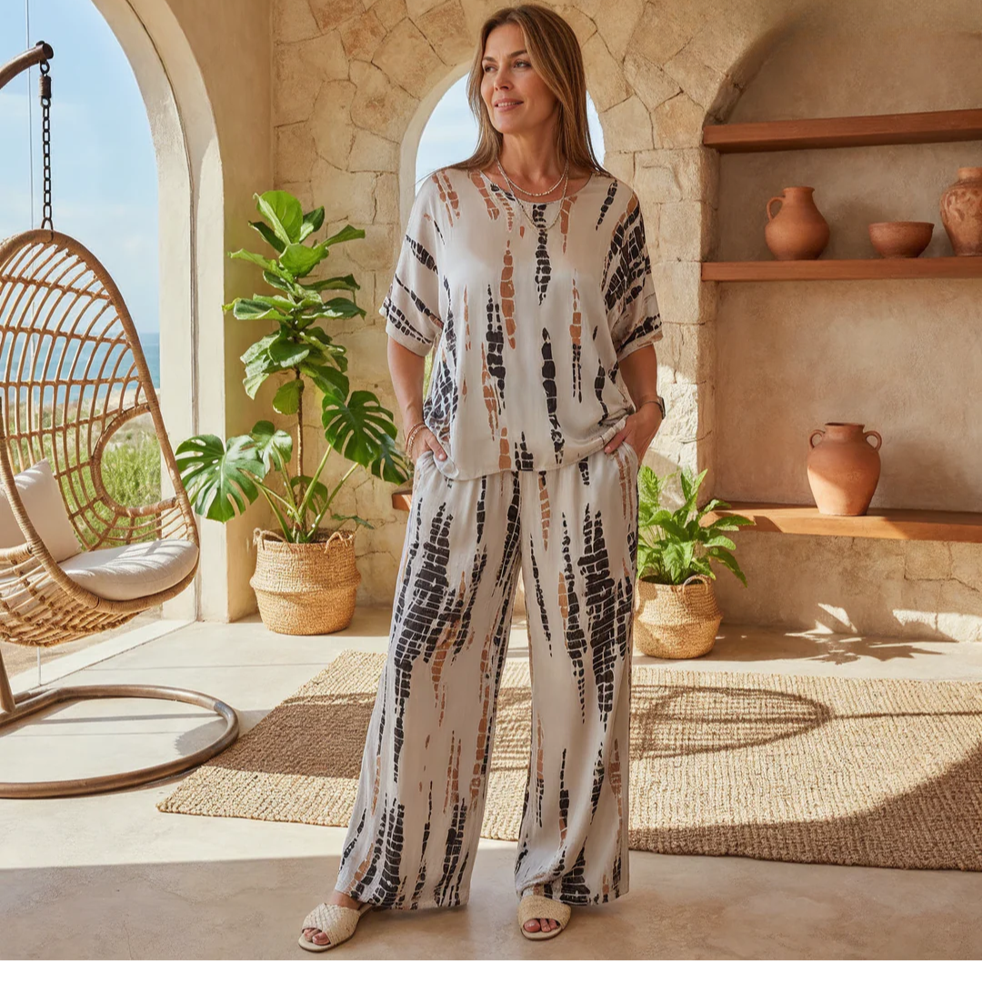 Marie – Conjunto estampado de dos piezas