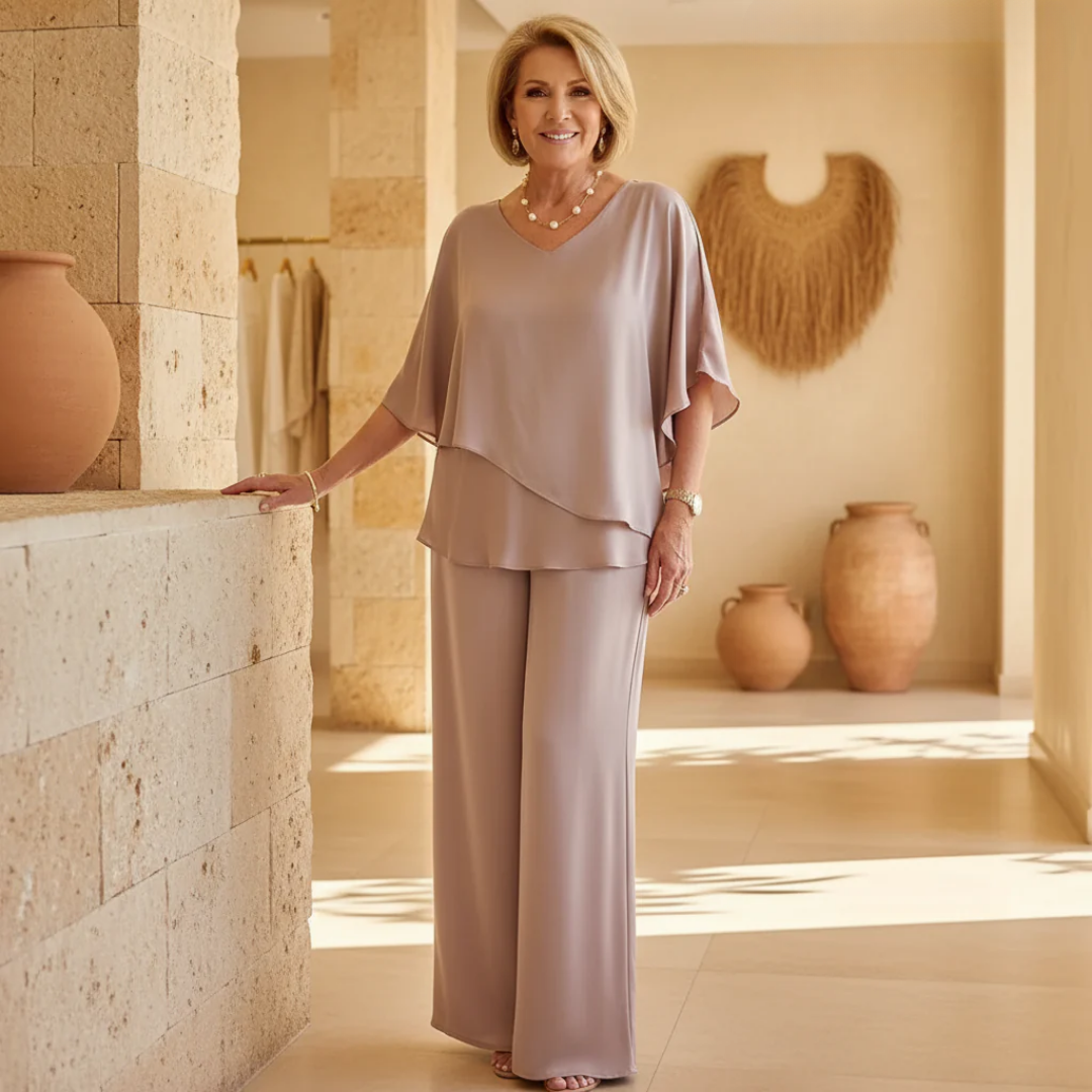 Martha | Conjunto de dos piezas con pantalón de pierna ancha