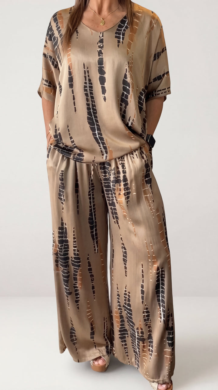 Marie – Conjunto estampado de dos piezas