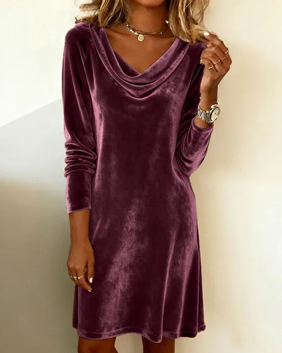 Rosa | Vestido de Terciopelo de Corte Suelto