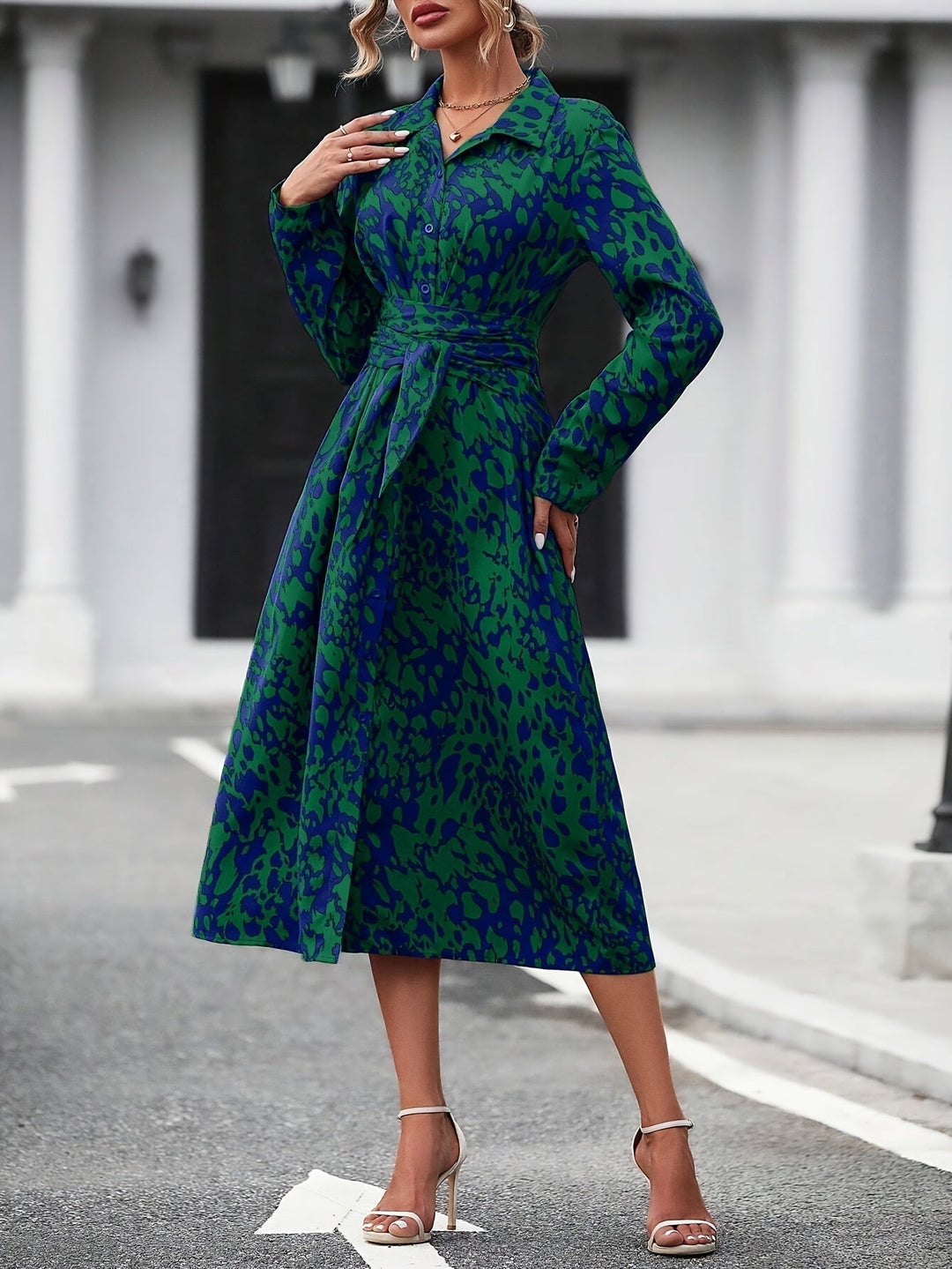 Zafira™ | Vestido Camisa Geométrico