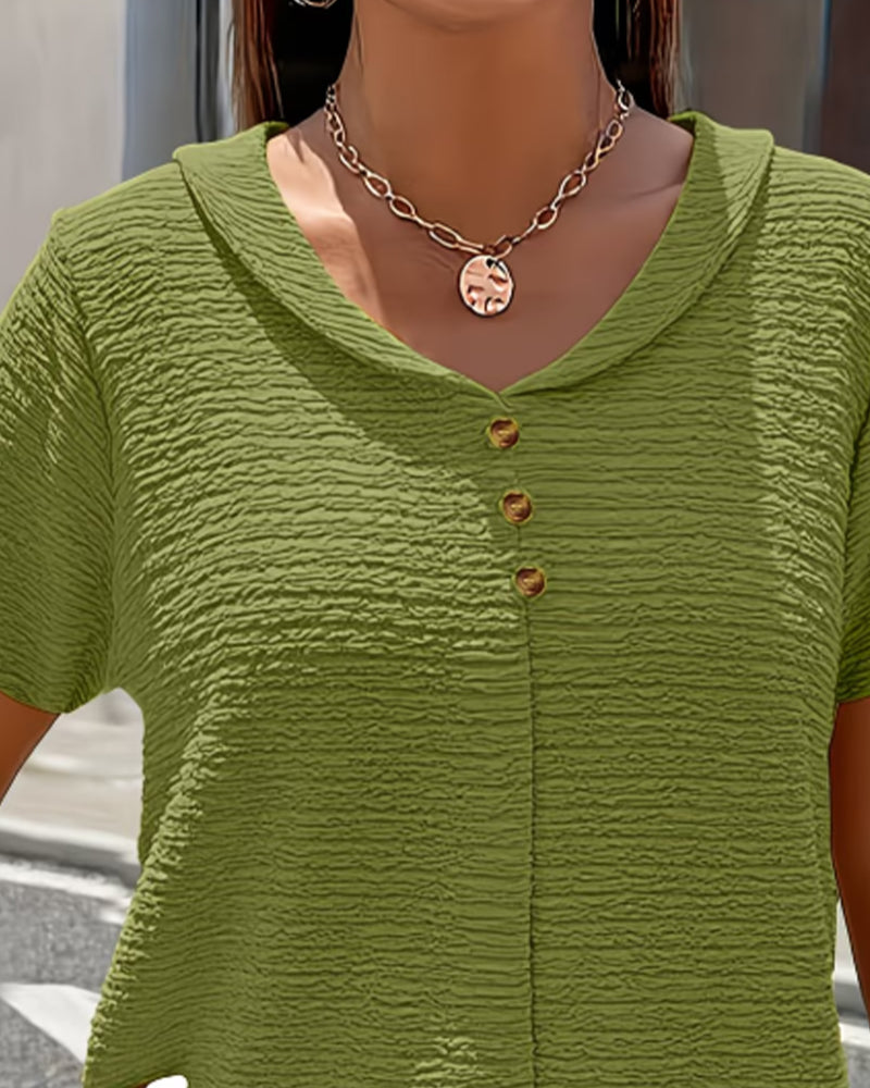Camiseta Cuello Peter Pan con Botones