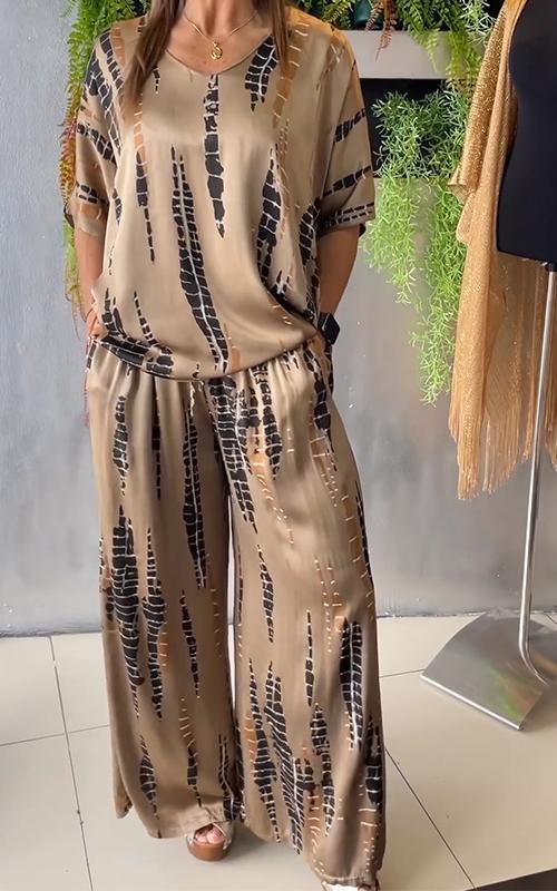 Marie – Conjunto estampado de dos piezas